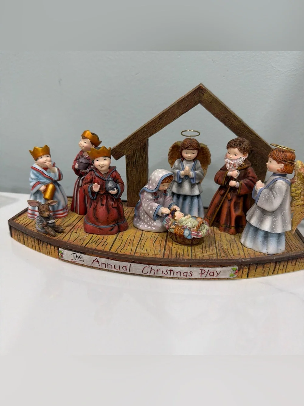 Holiday Nativity Figurine Set - Red, Blue, Brown